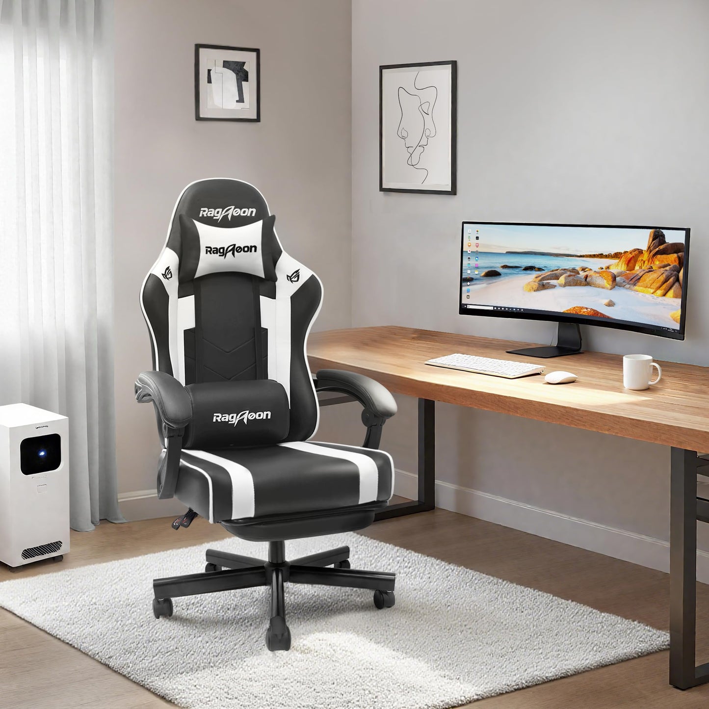 Silla Gaming Ergonómica – Reposapiés, Ajustable, 150 kg